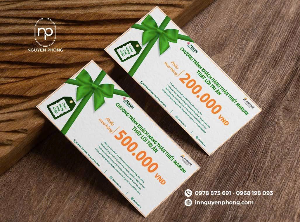 Voucher được thiết kế cho các chương trình khuyến mãi 